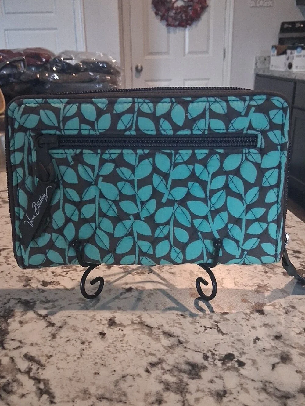 Vera Bradley Quilted Turnlock Wallet In Shower Vines